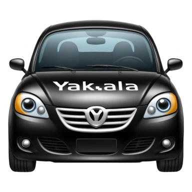 Make a car emoji and write "yakala yakalayabiliyosan" below it. sticker