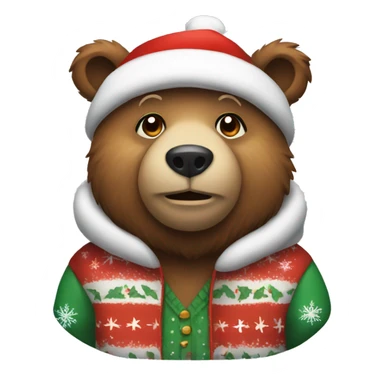 bear wearing xmas clothes  sticker