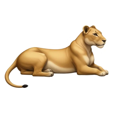 a lioness's silhouette laying down sticker