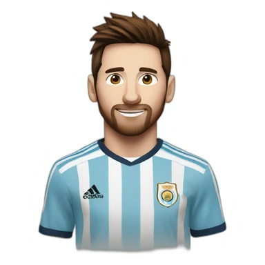 Messi face whit argentina tshirt sticker