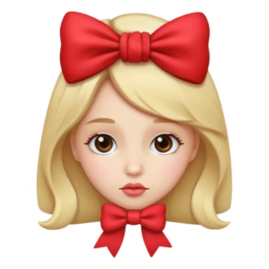 Kissy face with a bow  sticker
