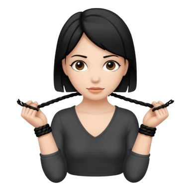 Woman’s hands tied with black rope  sticker