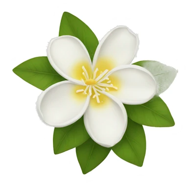 Jasmine flowers with white petals and a yellow center of stamens sticker