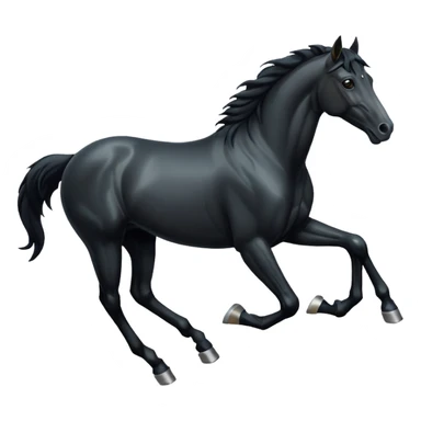 A black horse running emoji  sticker