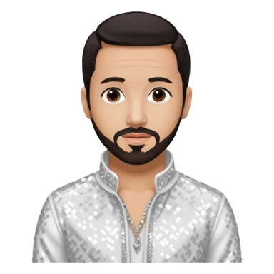 AJ McLean from Backstreet Boys with dark brown hair, white sequin outfit sticker