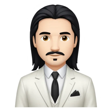 Kevin Richardson with white suit, long black hair sticker