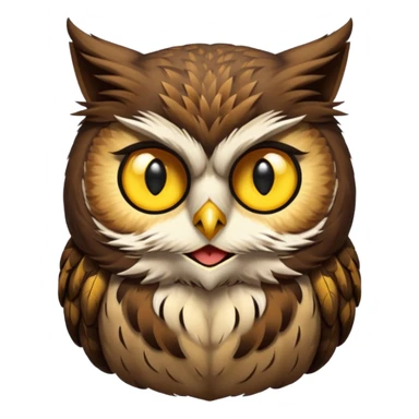 Make a owl with cat head sticker