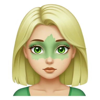 Pretty blonde and brunette girl with green ish eyes sticker