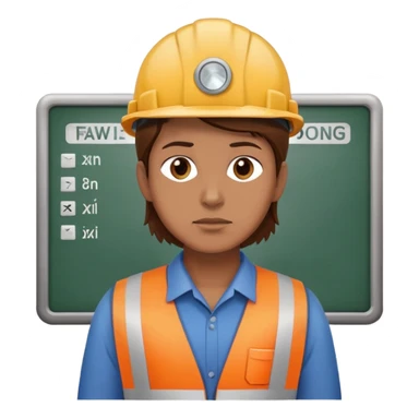 railway engineer standing and thinking sticker