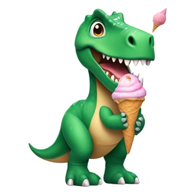Dinosaur with ice cream sticker