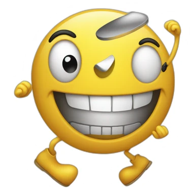 Smiley face with exciting dance sticker