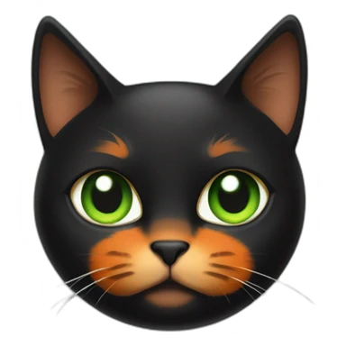 Double face black and orange cat with green eyes sticker