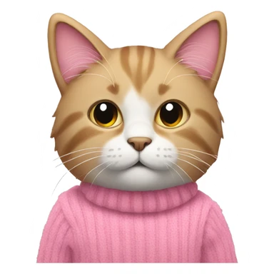 Cat wearing a pink fluffy sweater  sticker