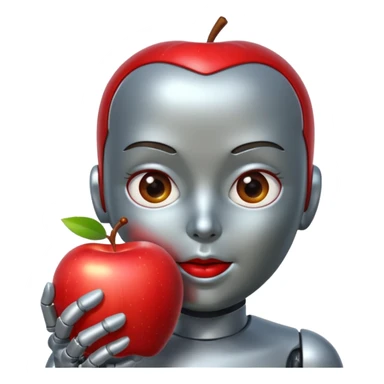 Android comendo maçã sticker