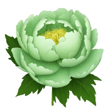 Green halo peony bouquet sticker