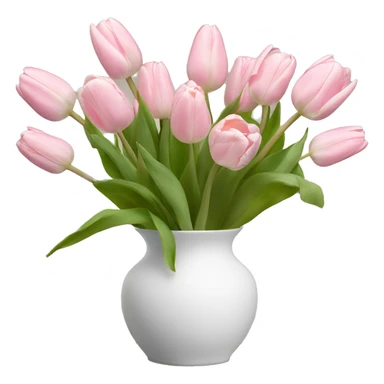 Light pink tulips in white vase i sticker