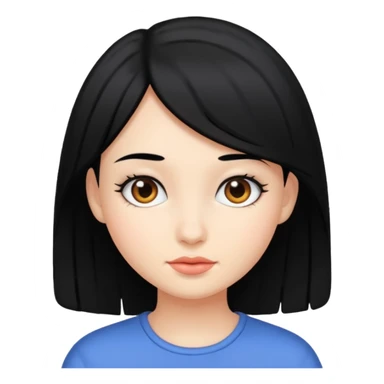 Black hair girl emoji  sticker