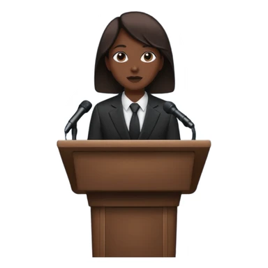 person silhouette speaking from a podium sticker