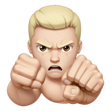 Mad face with punch hand  sticker
