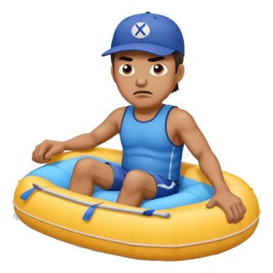 angry dad with pool raft  sticker