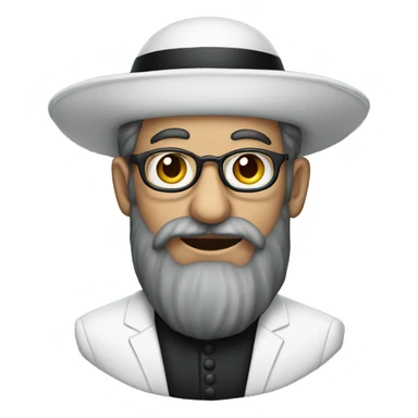 formal portrait of a man dressed as a rabbi sticker
