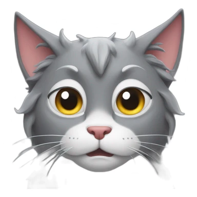 Pixar long hair cat grey devil horns sticker