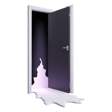 door ajar with intense white light pouring through the crack sticker