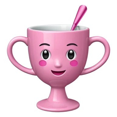 Hellrosa standlay Cup mit pinkem ,,L“ Anhänger sticker