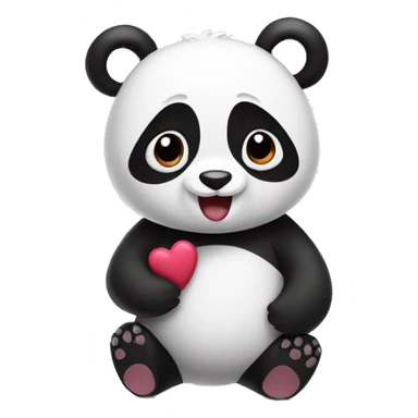 panda with hearts sticker