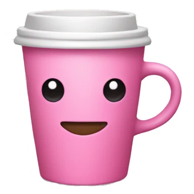 pink cup of coffee sticker
