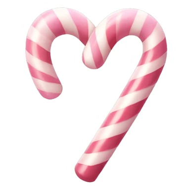 heart shaped pale pink candy cane sticker