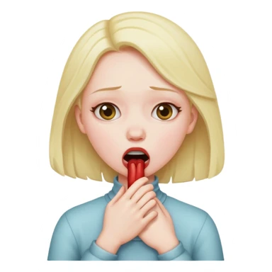 A girl choking herself sticker