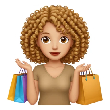 woman with curly hair shopping sticker
