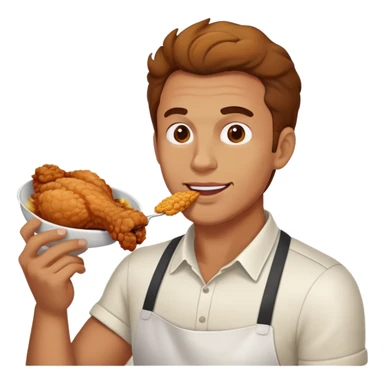 Man eating chicken sticker