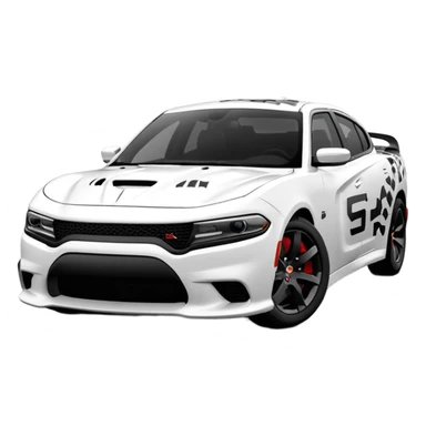 CHARGER DOSH HellCat SRT white and Pattern on the side of the logo Lynx with Black Control 4k, 8k sticker