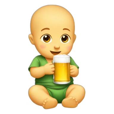 Baby drinking beer sticker