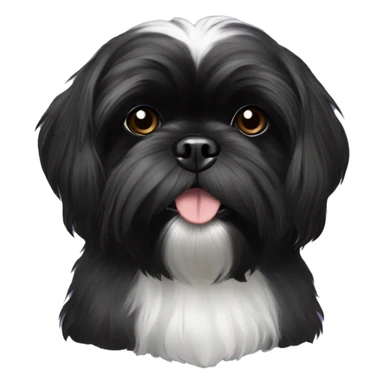 All black shih tzu  sticker