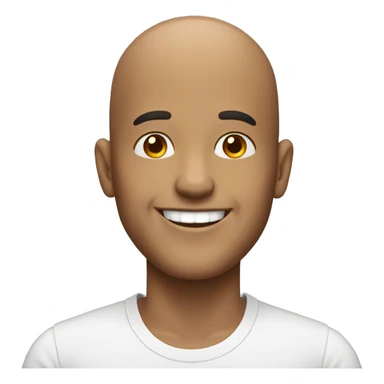 bald male with bright grin sticker
