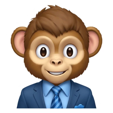monkey with blue tie sticker