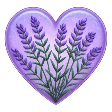 create a holographic lavender plant that wraps around a lavender colored heart sticker