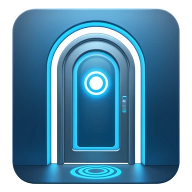 futuristic door portal sticker