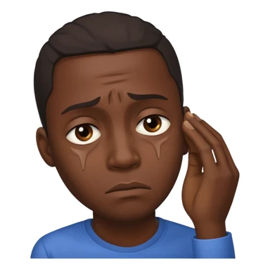 black man having Pity - feeling of sorrow and compassion for another, looking sideways sticker
