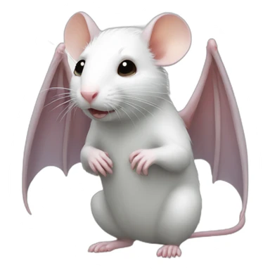 White rat with Bat wings sticker