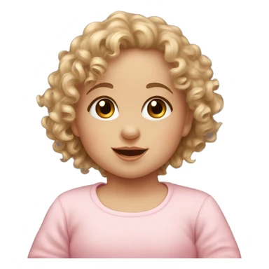 6 months baby girl with curly hair and fair skinned sticker