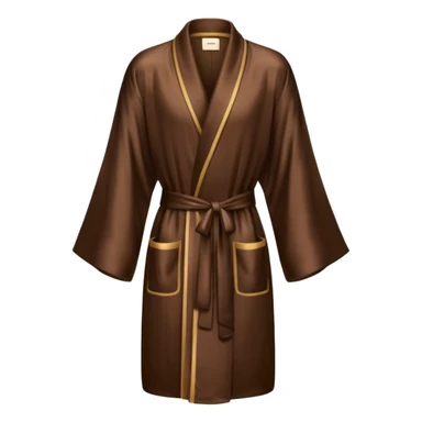 espresso colored silk robe sticker