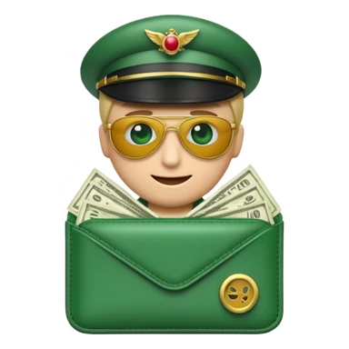 Aviator money emoji, wallet full of cash, casino vibe, premium 3D emoji style, clean, no background
 sticker