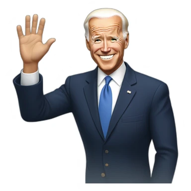 Biden waves his hand sticker