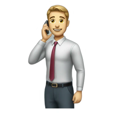 Businessman talking on his cell phone sticker