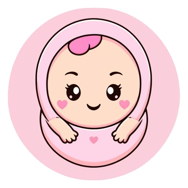 Cute face with baby pink hearts  sticker