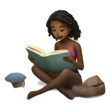 Girl reading on beach during winter  sticker